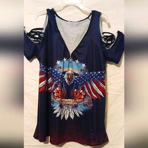Womens Cold Shoulder short sleeve shirt size 3X